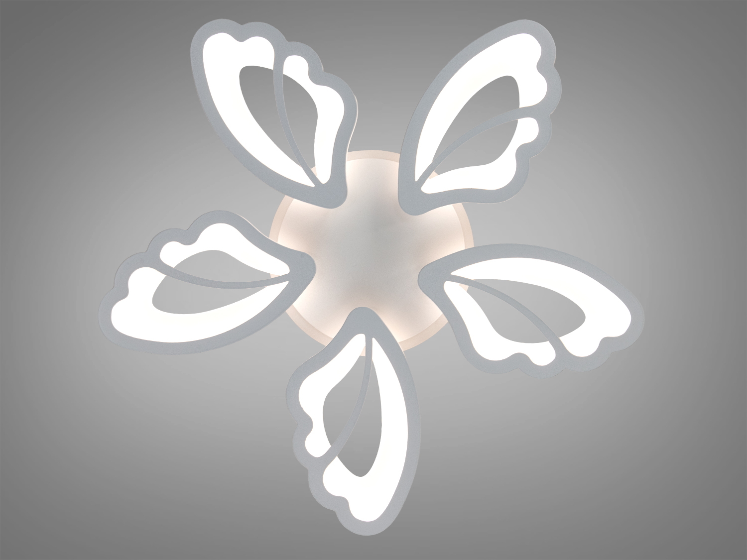 Світильник у формі квітки з нейтральним світлом, п′ять пелюсток, підходить для офісного інтер′єру.