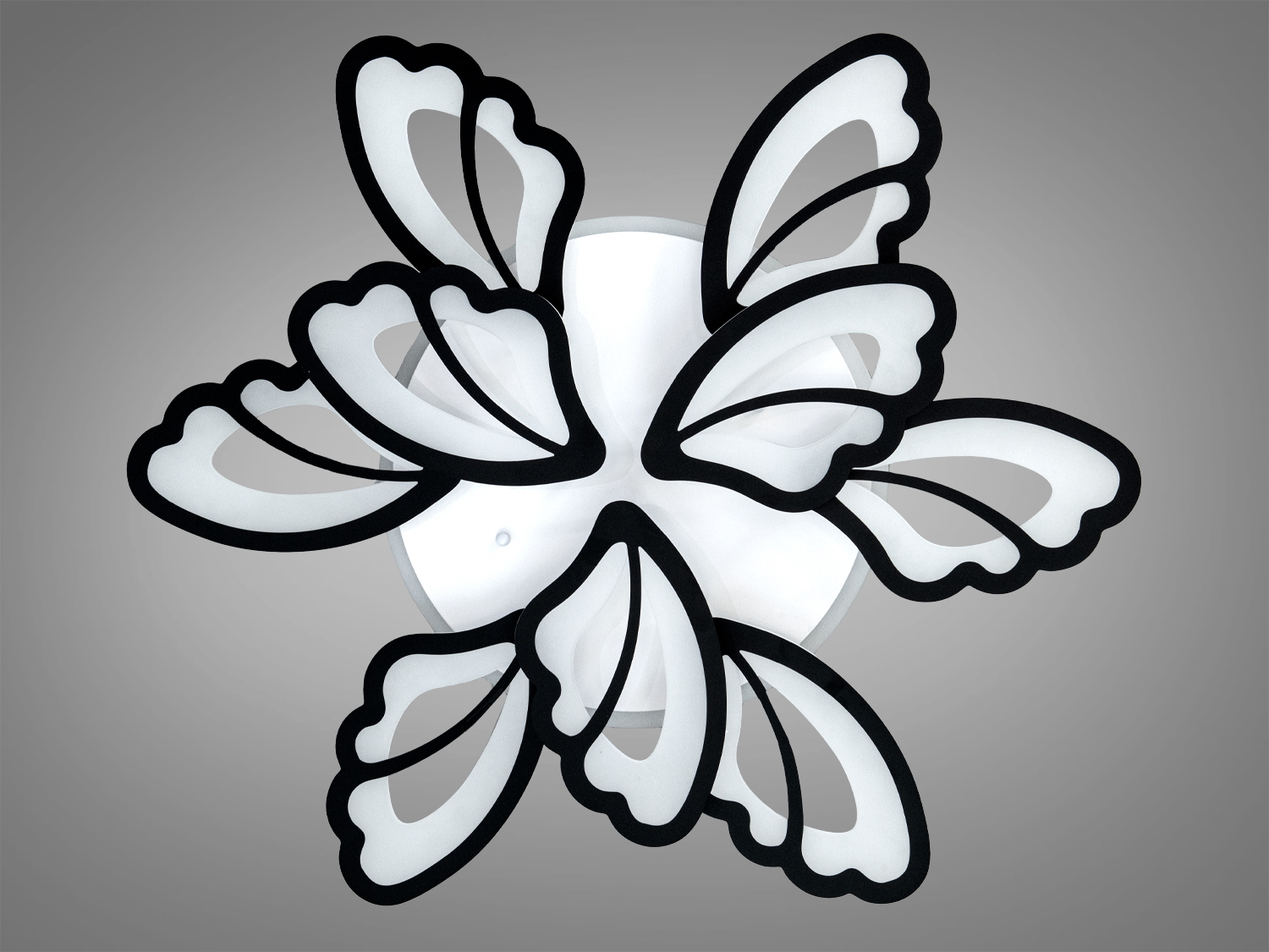 Стельова люстра LED Пелюстки чорний 140Вт пульт