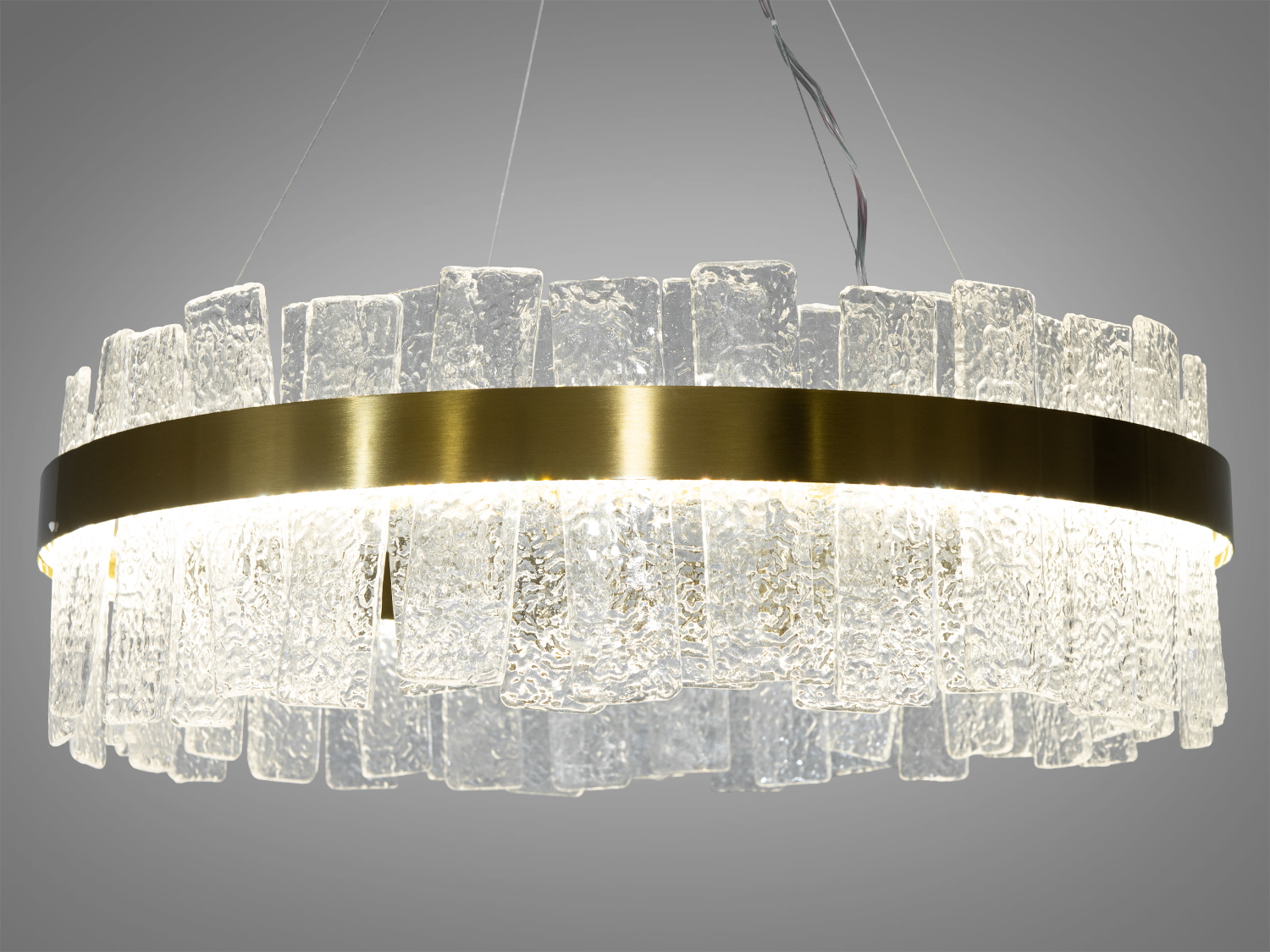 Вишукана кришталева LED люстра для зали, колір бронза, 140W