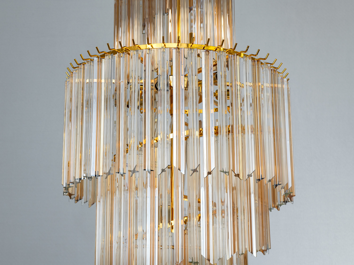 Люстра підвісна кришталева Хрустальний каскад золото