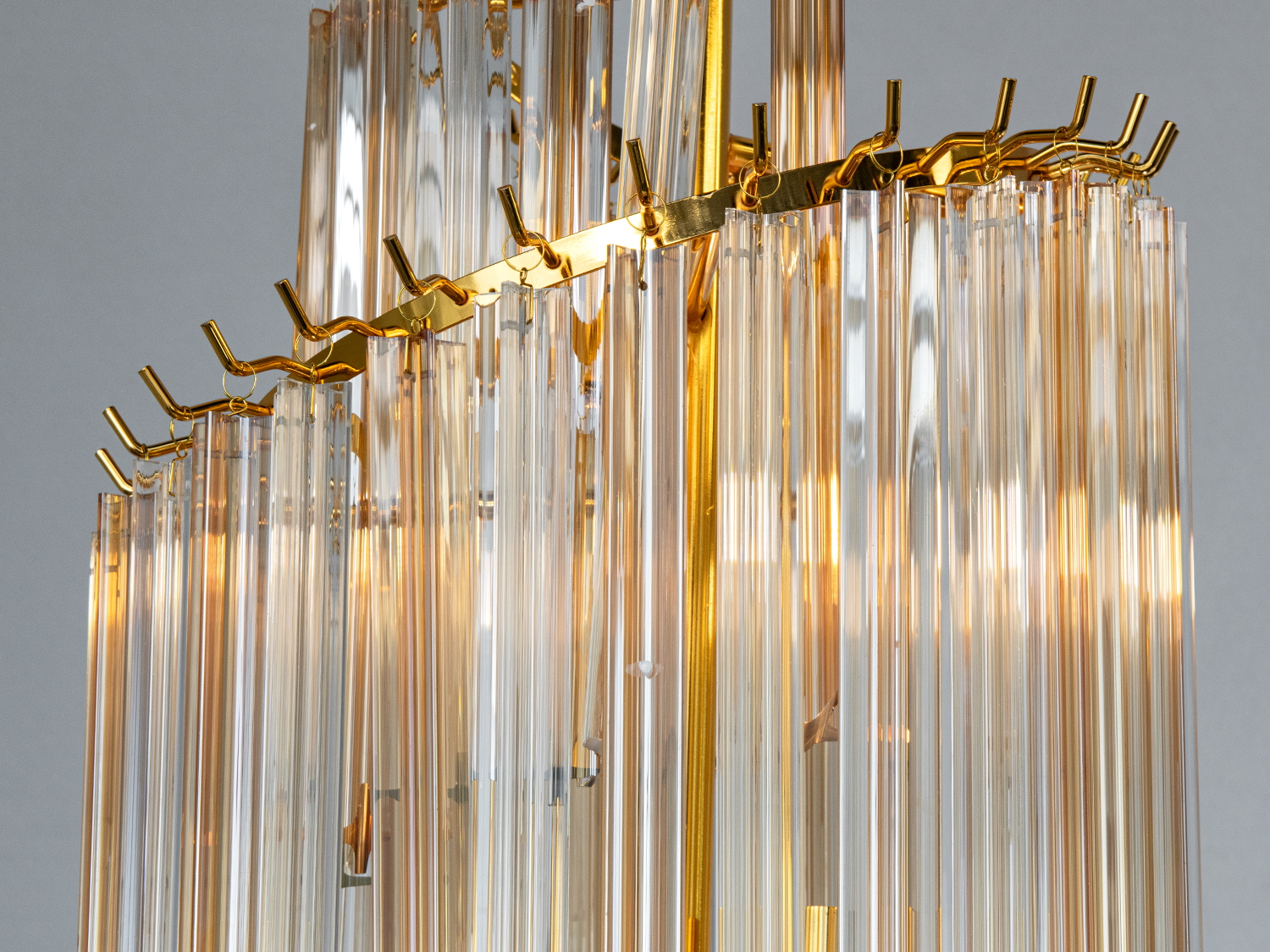 Люстра підвісна кришталева Хрустальний каскад золото
