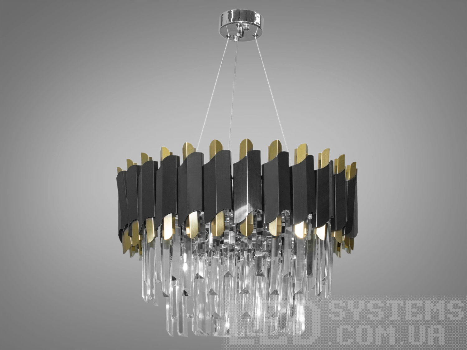 Сучасна кругла кришталева підвісна люстра в кабінет, 9 ламп