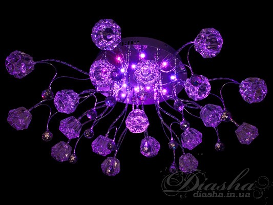 &nbsp;&nbsp;&nbsp;Увага. Нововведення. Люстри &laquo;Диаша&raquo; тепер комплектуються димчастим кришталем і кольори &laquo;Шампань&raquo;. Золотистий відтінок кришталю &laquo;Шампань&raquo; розкішно виглядає в золотих люстрах і вносить оригінальність в люстри з хромованим корпусом. Димчастий (попелястий) кришталь підкреслює солідність і класичність люстр в обох виконаннях.&nbsp;&nbsp;&nbsp;Незвичайне оновлення серії галогенових люстр модерн наповнить ваше житло ніжним романтичним світлом. До звичної всім диодной підсвічуванні синього кольору додалися ніжні відтінки рожевого і насиченого червоного. Модні галогенові світильники з діодним підсвічуванням подарують усім чарівне відчуття домашнього свята, стануть чудовою прикрасою будь житла. Світлодіодні світильники модерн гармонійні як в спальні, так і в вітальні, як в офісі, так і в елітному ресторані. Витонченість ліній, своєрідний дизайн, різноманітні кольори діодів - ви будете просто щасливі. Світлодіодне підсвічування в галогенових люстрах має наступні режими: перелив - плавний перехід синій-рожевий-червоний-рожевий-синій, зміна кольорів - синій-рожевий-червоний горять за вибором від 1 до 5 секунд, а також зупинений колір. Все управління світлодіодами проводиться за допомогою однієї кнопки на пульті.&nbsp;&nbsp;&nbsp;&nbsp;&nbsp;&nbsp;&nbsp;&nbsp;&nbsp;Можливе виконання люстр у золотих і хромованих корпусах з підвісками з димчастого кришталю або кришталю шампань.