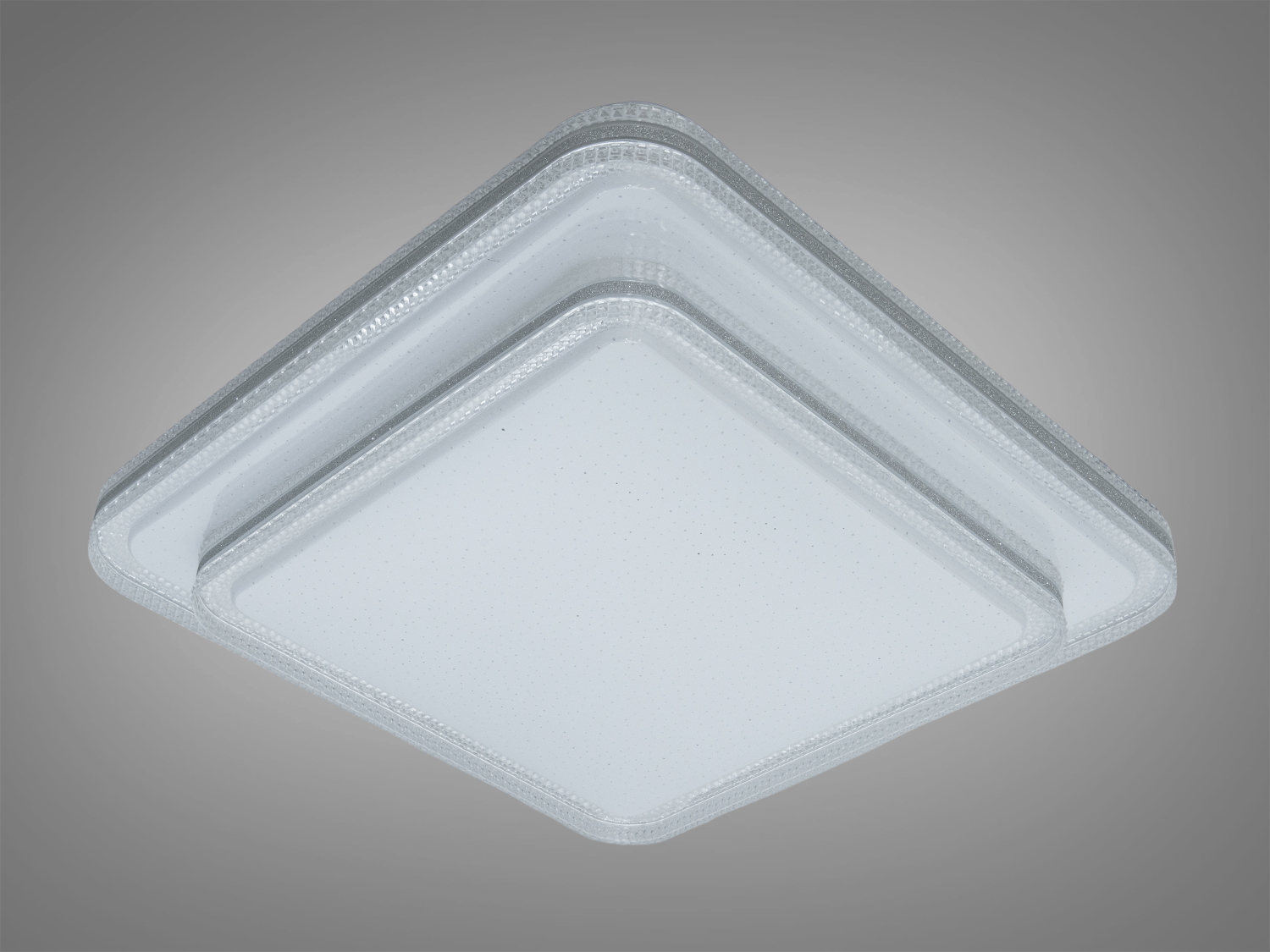 Квадратний світильник з матовим покриттям, підходить для монтажу на стелі, забезпечує м′яке світло, ідеальний для спальні.