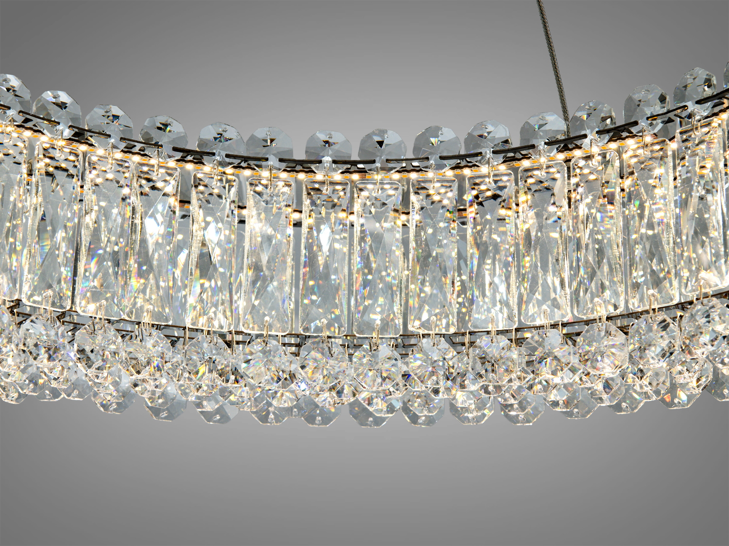 Люстра кришталева LED підвісна хром 55Вт до 10м²