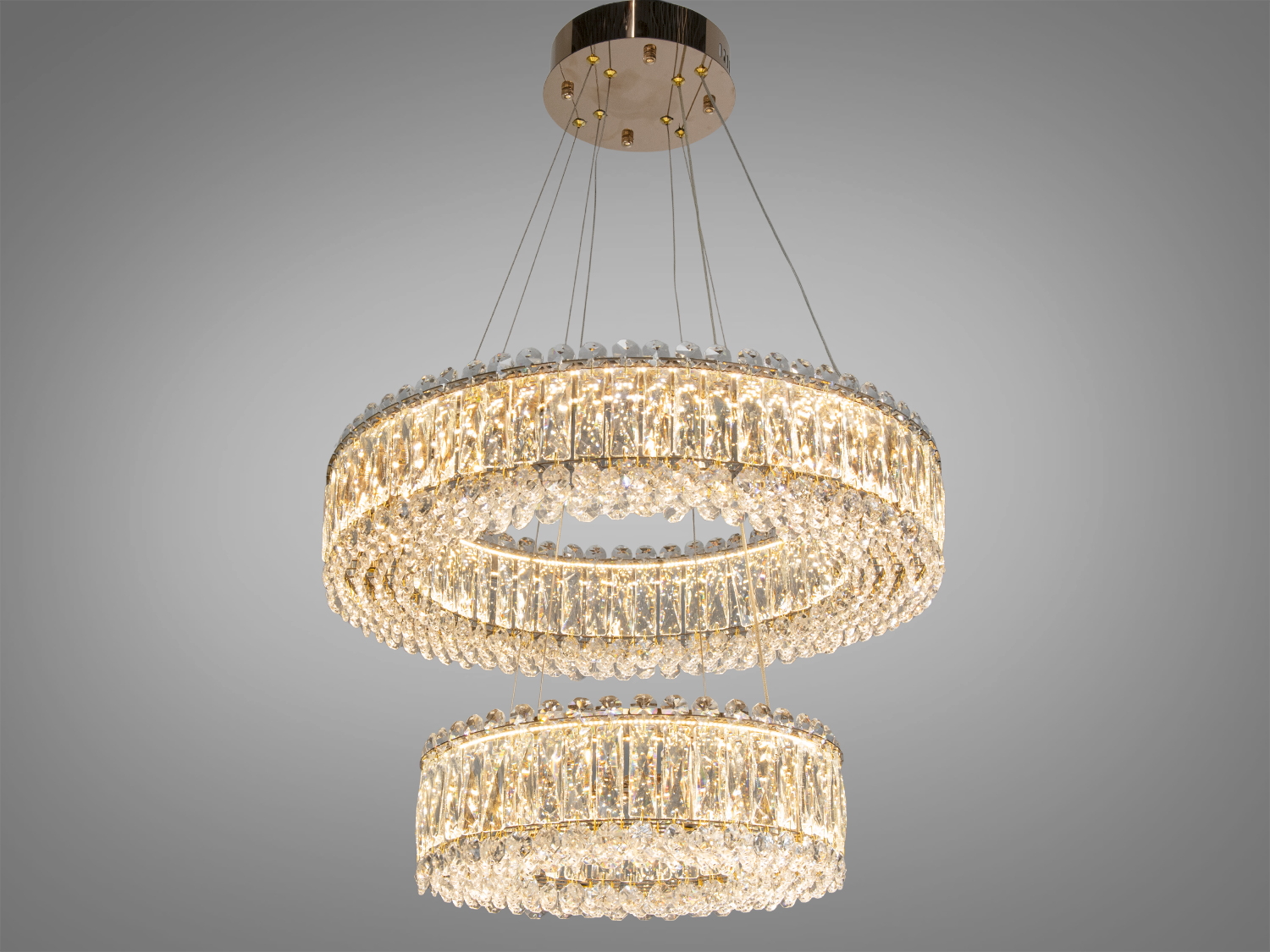 Сяюча підвісна кришталева світлодіодна люстра 85 Вт, золото - ідеальний вибір для сучасного інтер′єру, забезпечує енергоефективність та стиль.