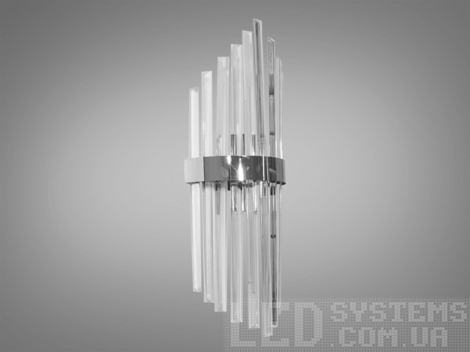 Дизайнерський, сучасний кришталевий настінний світильник, хром