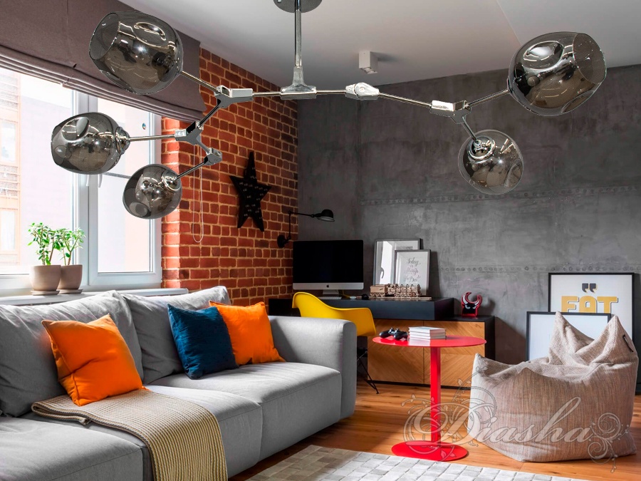 Мінмалістична, гармонійна, унікальна люстра в стилі Loft - 