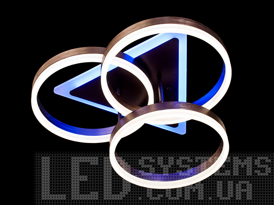 Сучасна LED-люстра з підсвічуванням, коричневий колір, 95W на 13кв.м