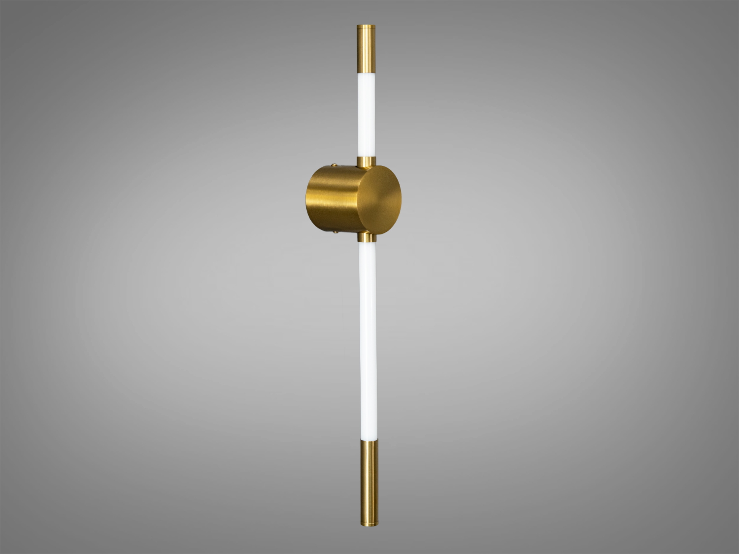 Настінний світильник, металевий корпус, циліндричний акриловий розсіювач, підходить для сучасного інтер′єру, вертикальне кріплення, м′яке світло.