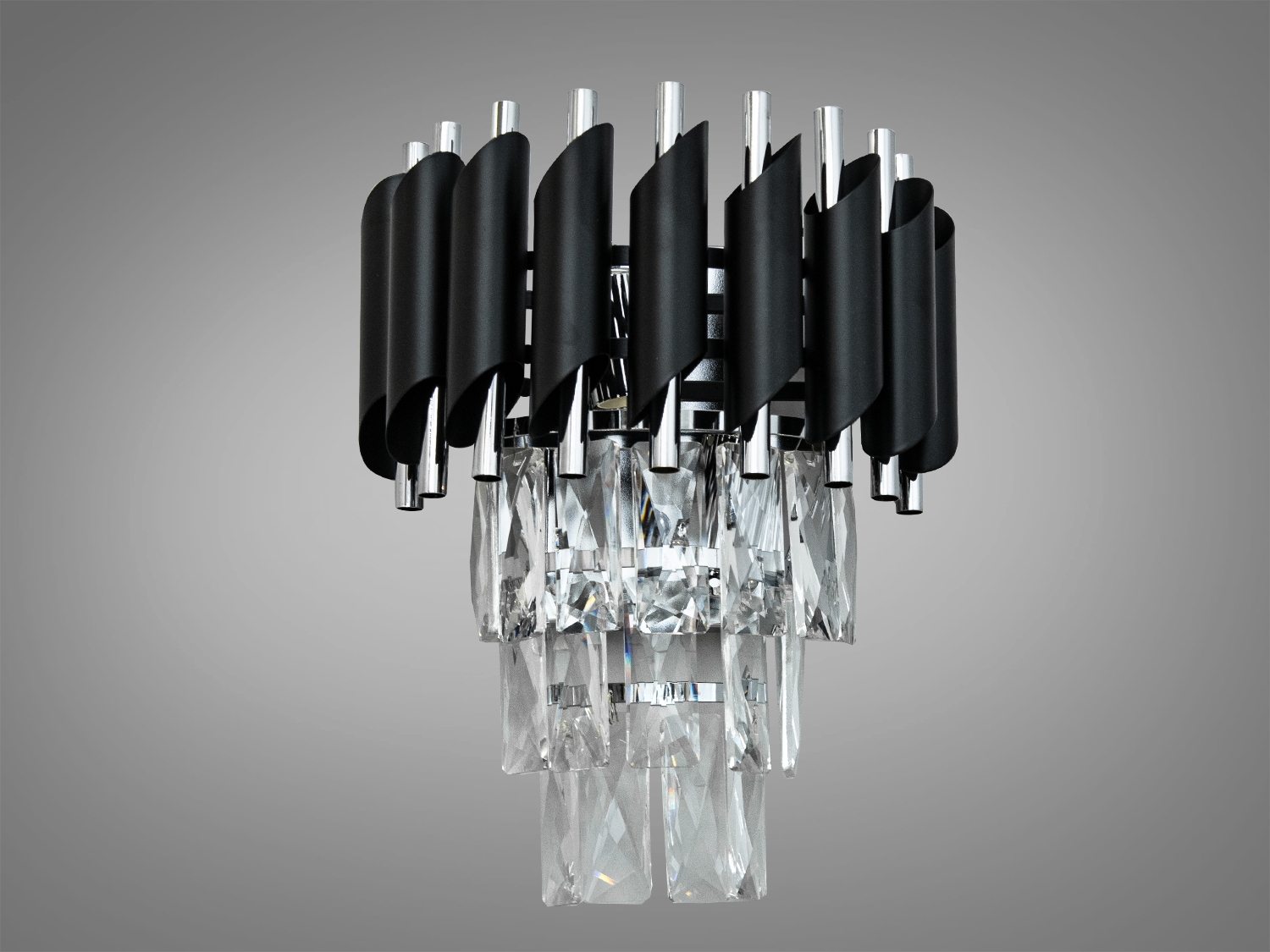 Сучасний кришталевий настінний світильник на 2 лампи. Світильник пропонується за ціною, що робить його доступним для багатьох, пропонуючи неперевершену якість та стиль.