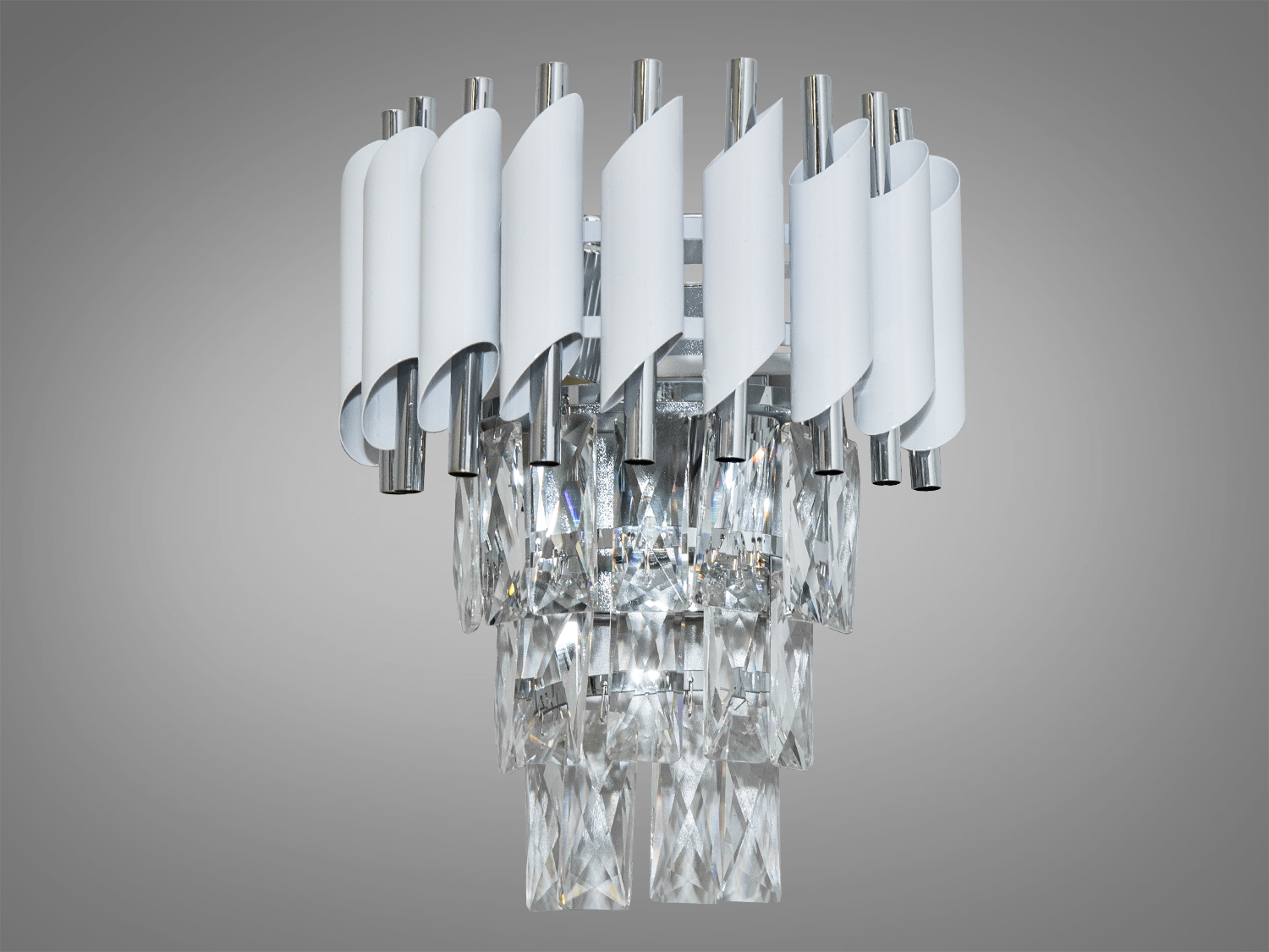 Сучасний кришталевий настінний світильник в коридор, 2 лампи. Світильник пропонується за доступною ціною, що робить його вигідним для багатьох, пропонуючи неперевершену якість та стиль.