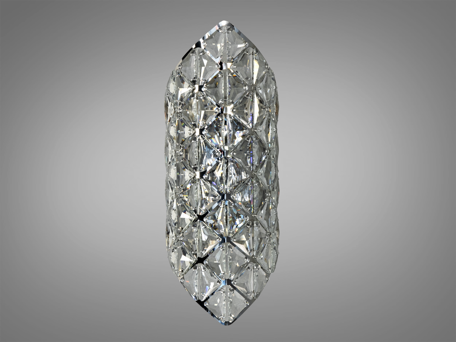 Настінний світильник з кристалами, що створюють вишуканий візерунок. Призначений для сучасних інтер′єрів, підходить для вітальні.