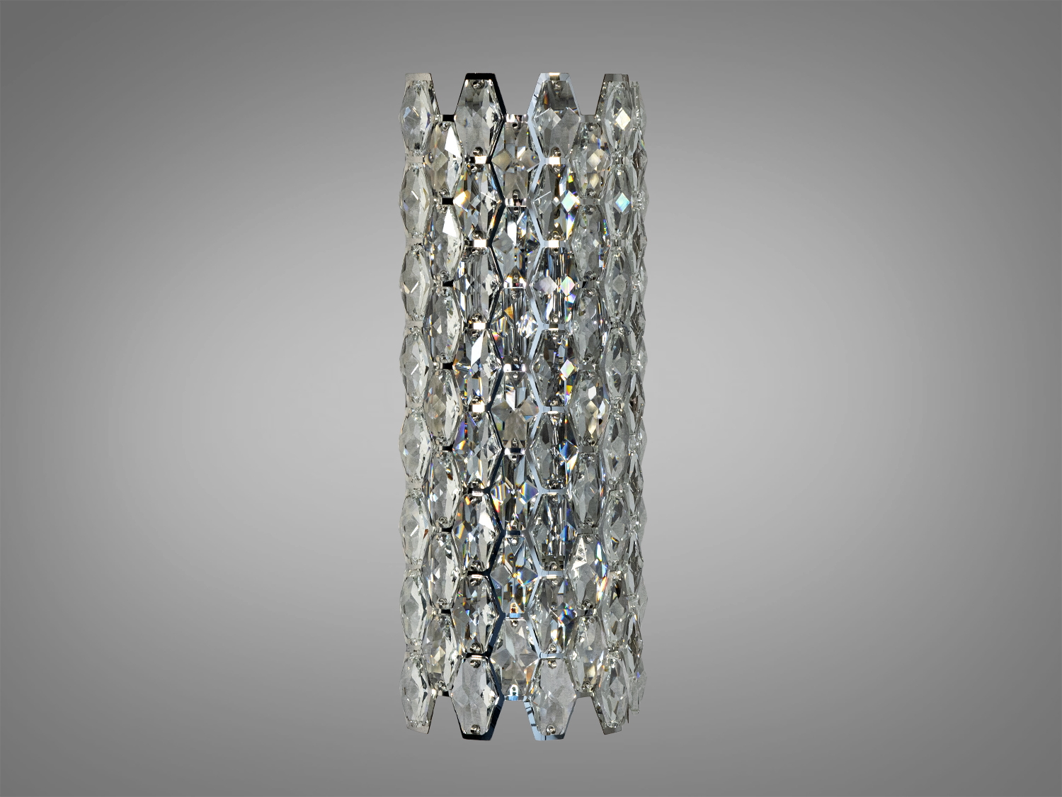 Елегантний настінний світильник з кришталю Diasha у срібному кольорі. Додає розкоші та стилю вашій оселі.