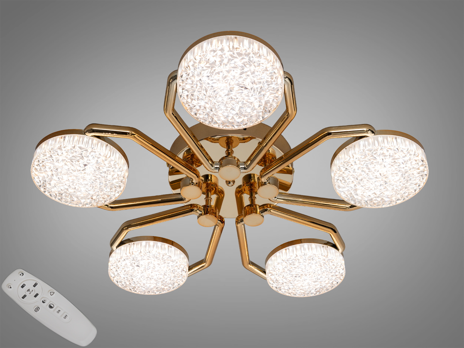 Світлодіодна стельова лампа з пультом, має чотири шестикутні форми, підходить для сучасного інтер′єру.