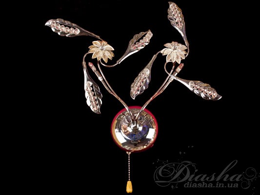 Неймовірно вишуканий, настінний галогеновий світильник, срібний  