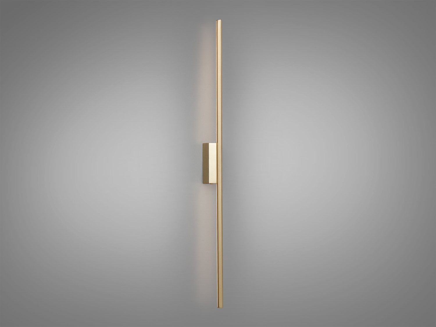 Тонкий настінний світильник з лінійним дизайном, виконаний з металу в кольорі золото. Ідеальний для акцентного освітлення в сучасних приміщеннях.
