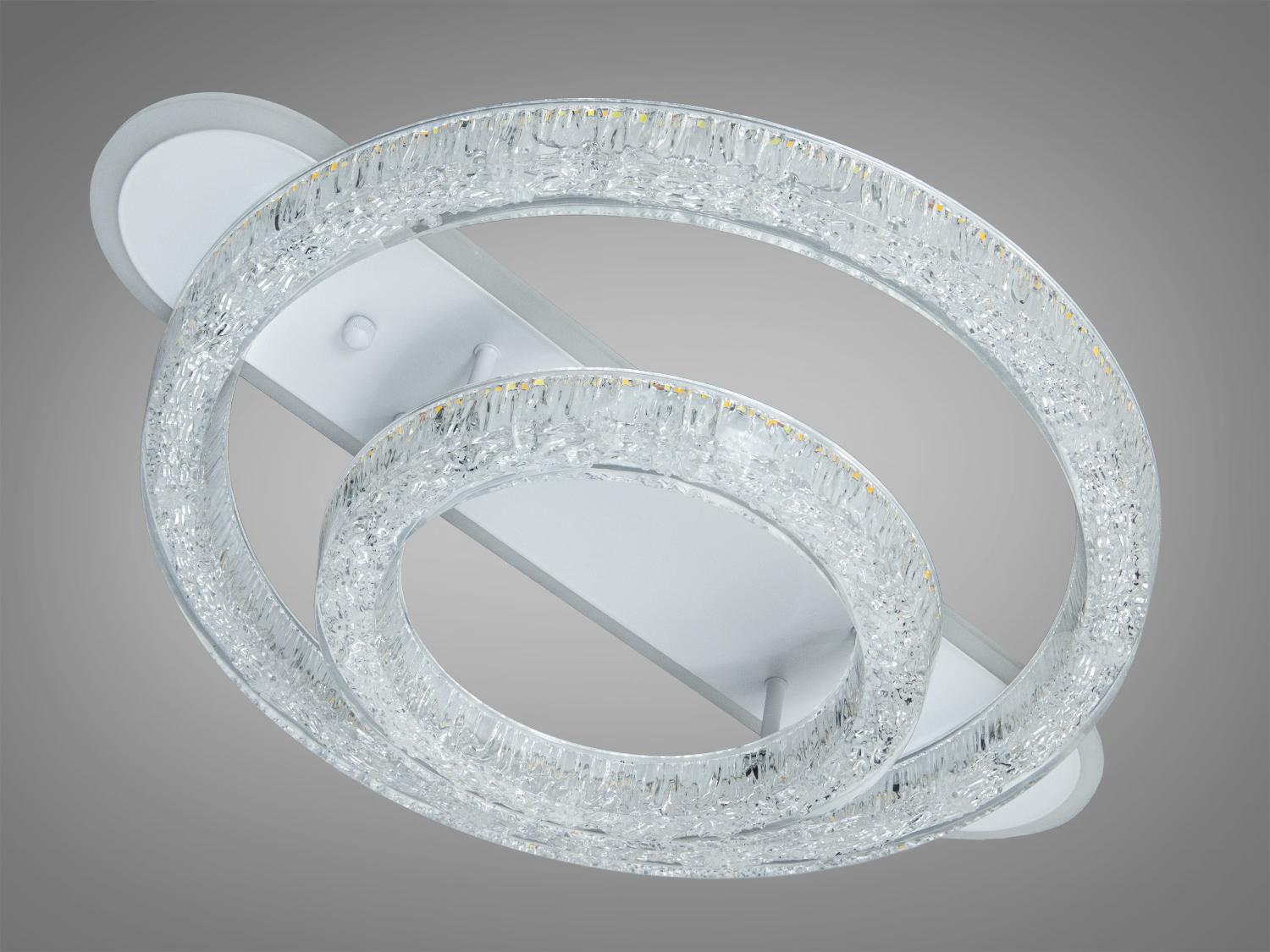 Стельова LED люстра 2 кільця біла 80W пульт 14 м2