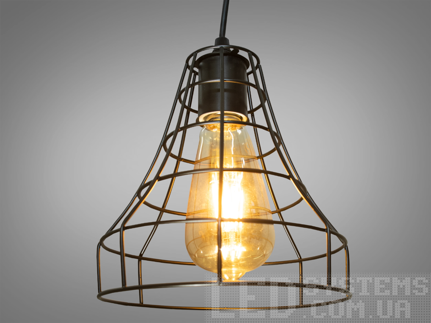 Світильник підвіс в стилі Лофт, чорний