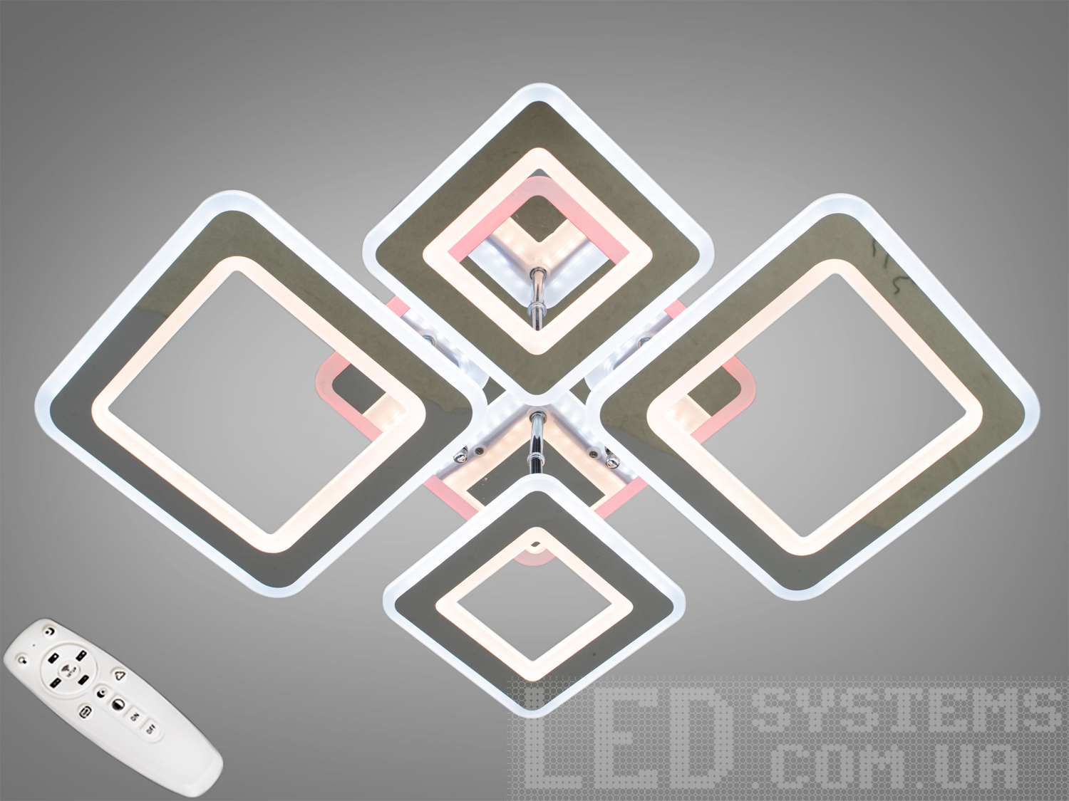 Перед Вами зовсім нове і незвичайне виконання плафонів, що обрамляють LED лампи. Така люстра запросто підійде під будь-який інтер'єр - класичний, сучасний і навіть у стилі «хай-тек».Люстра оснащена блоком живлення світлодіодних ламп, пультовим керуванням, порежимним включенням.
