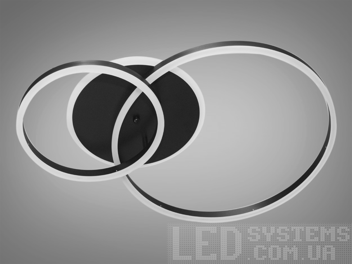 Стильна LED-люстра у спальню з пультом, колір чорний, 75W на 11м2