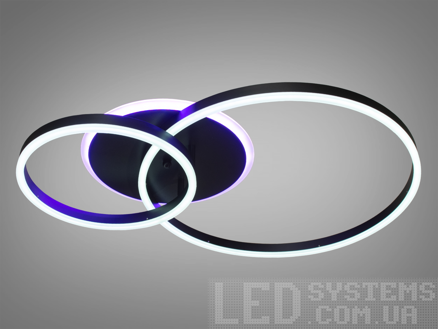 Стильна LED-люстра у спальню з пультом, колір чорний, 75W на 11м2