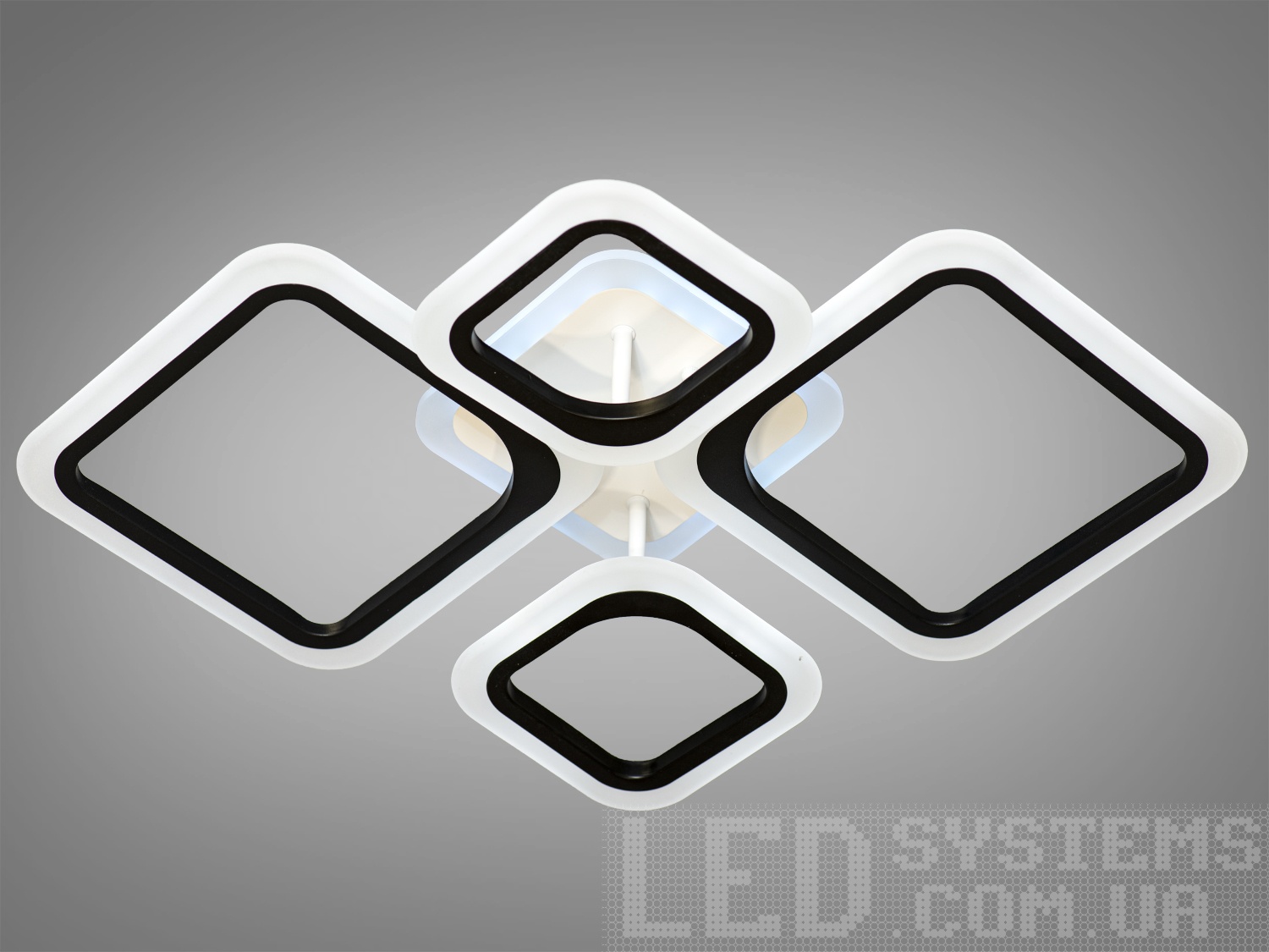 LED-люстра для спальні з димером, колір чорний, 80W на 11м2