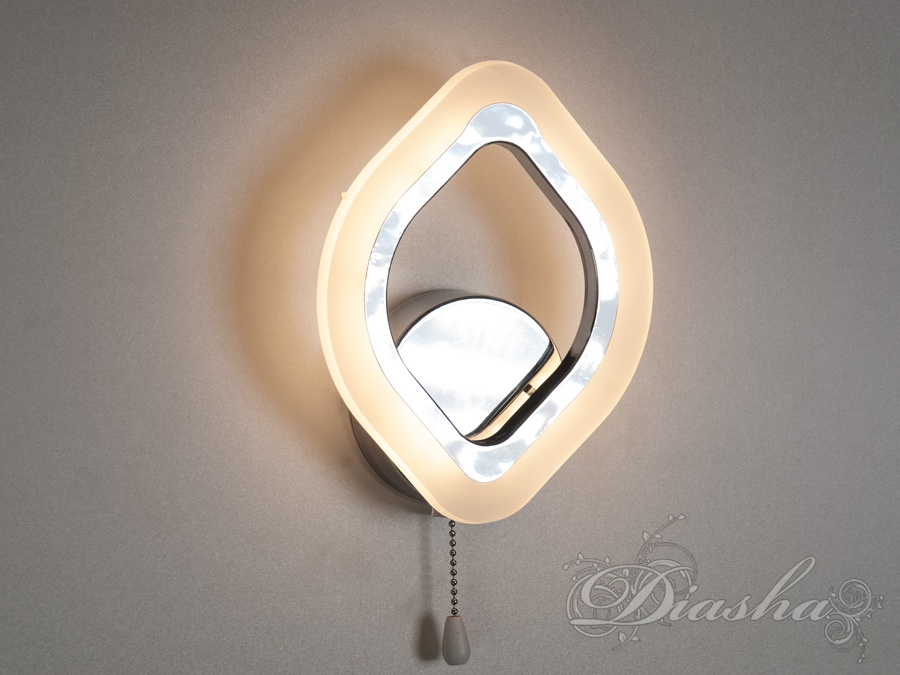 Декоративний світлодіодний світильник, 10W,  хром