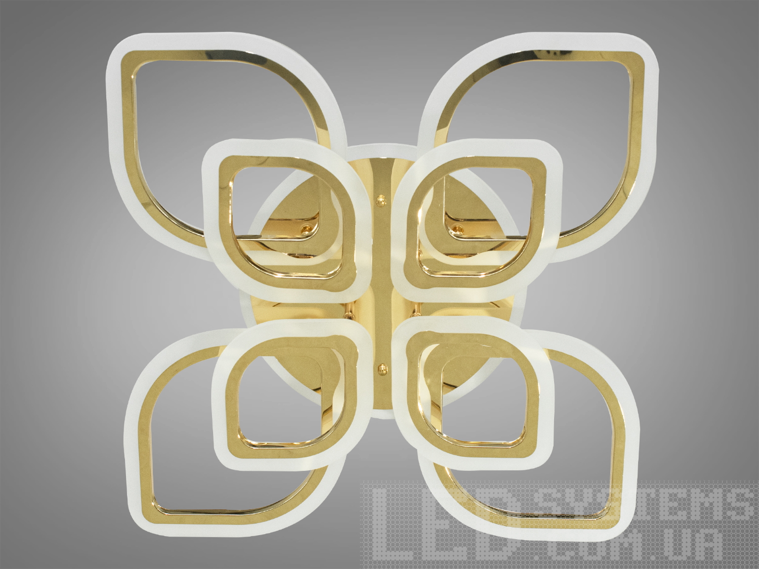 Стельова лед люстра для вітальні з диммером і LED підсвічуванням, золота люстра, потужністю 120Вт, люстри хай тек