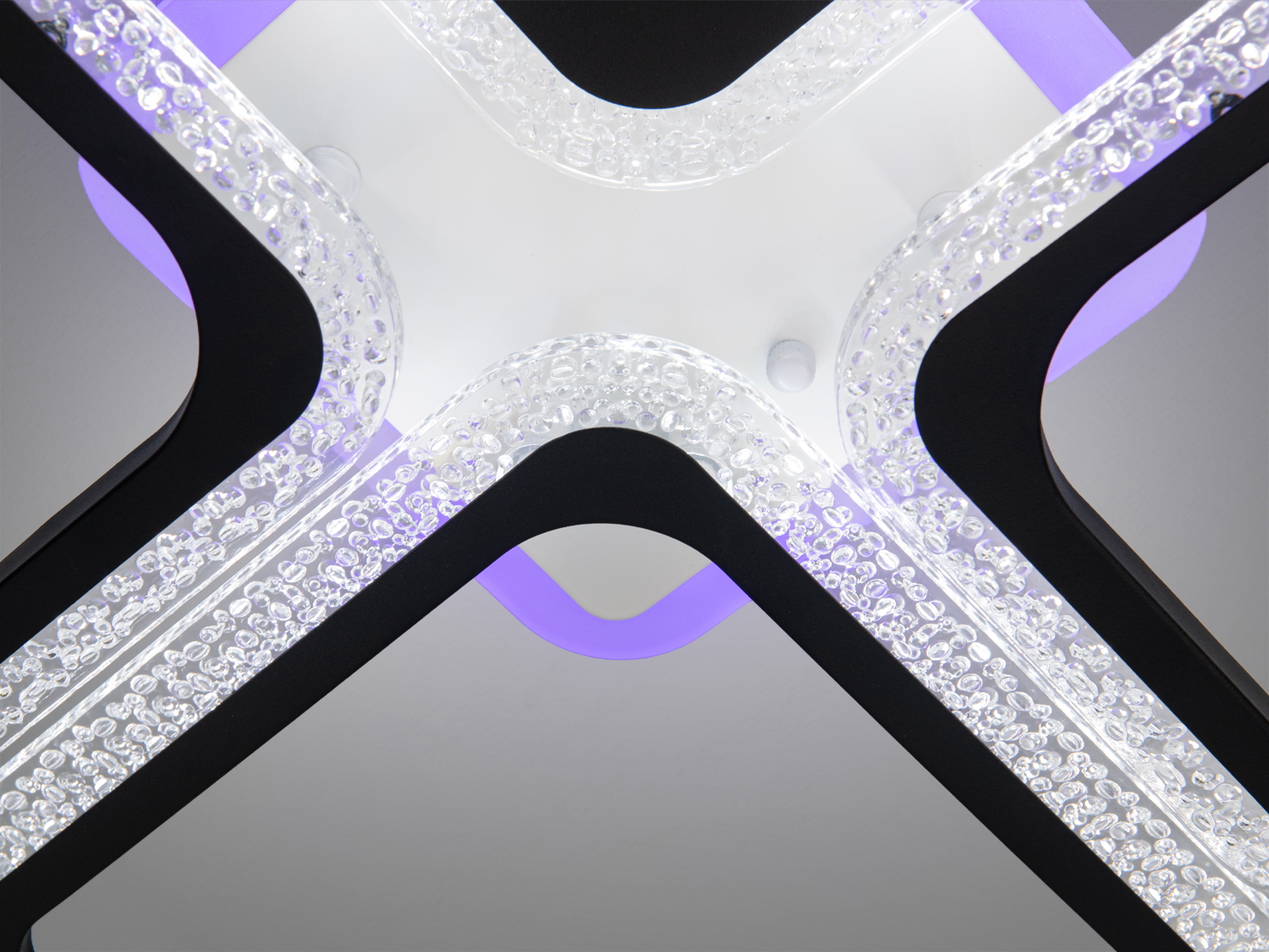 LED люстра 4 квадрати чорна димер пульт