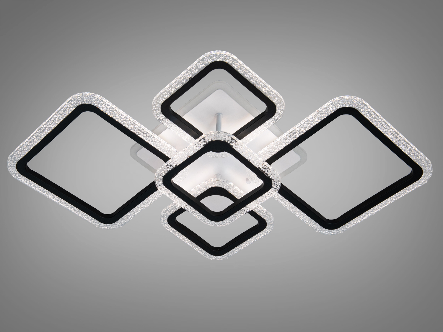 Стельова люстра LED чорна 85W 5 модулів 2+3 диммер