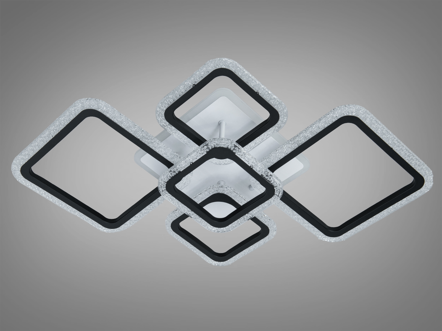 Стельова люстра LED чорна 85W 5 модулів 2+3 диммер