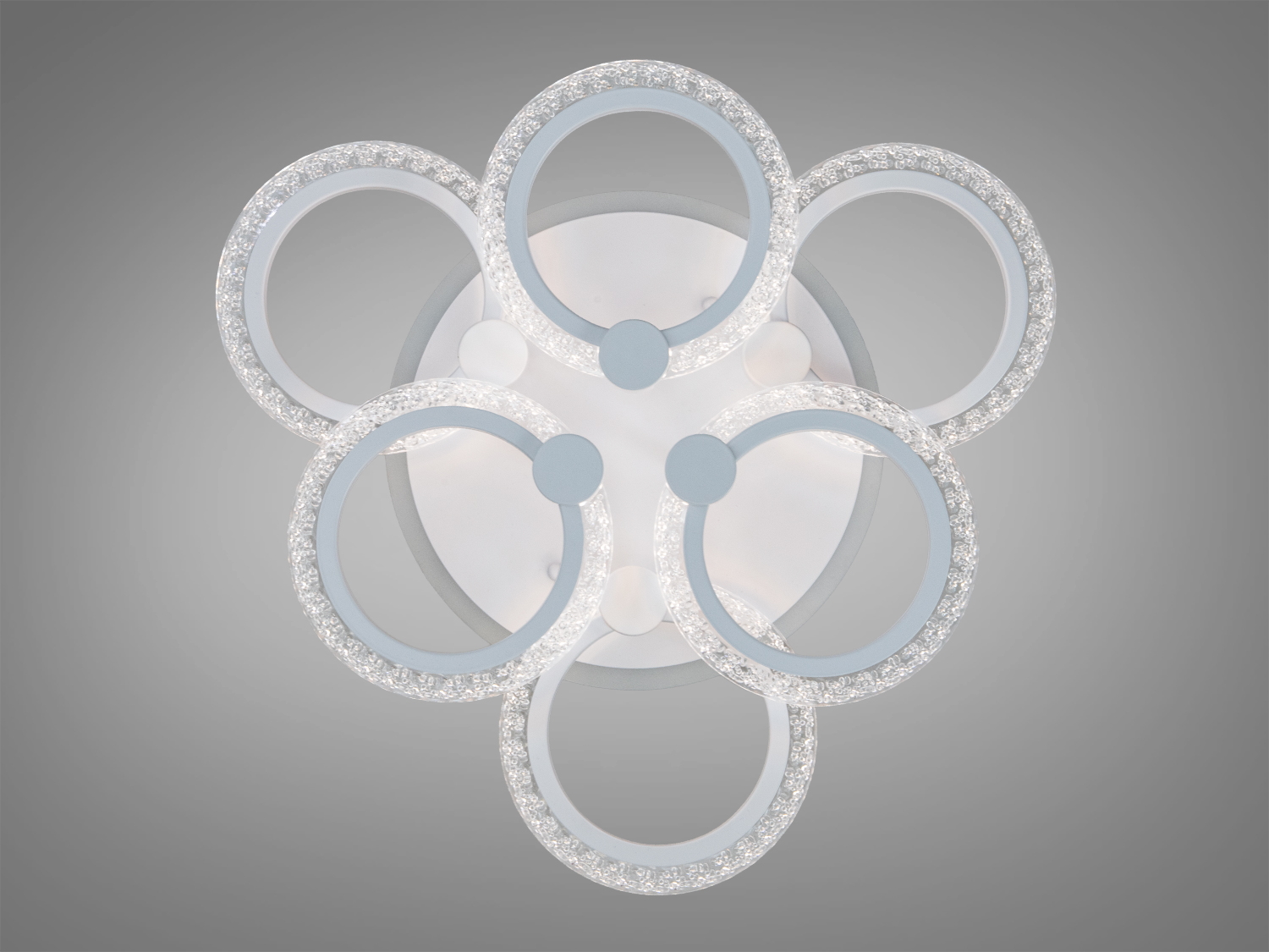 Світильник із шістьма кільцями, нейтральне біле світло, кріплення на стелю, підходить для житлових кімнат.