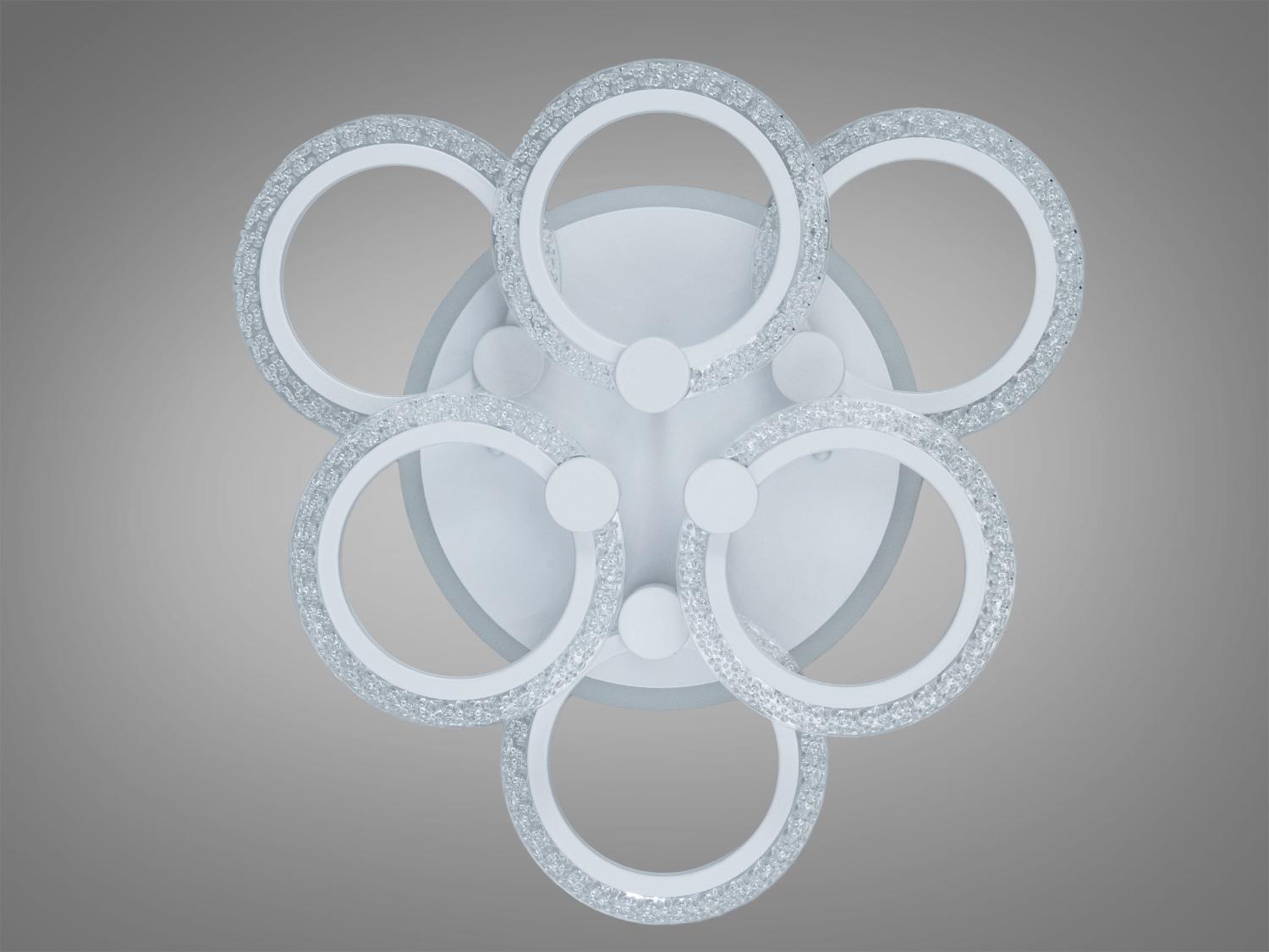 Люстра стельова LED Diasha біла 6 кілець 74W димер