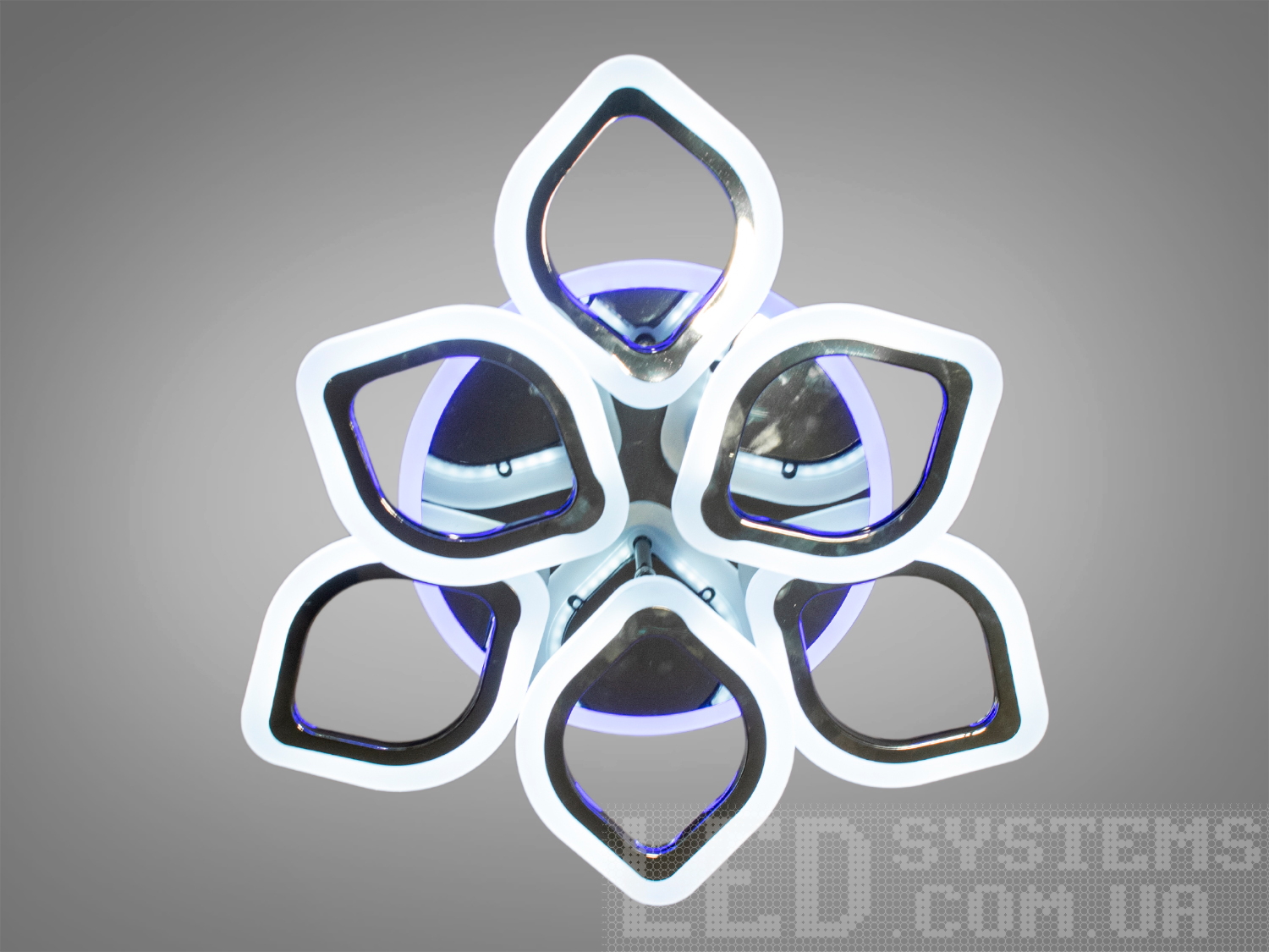 Сучасна LED люстра на кухню, колір чорний хром, 85W на 12м2