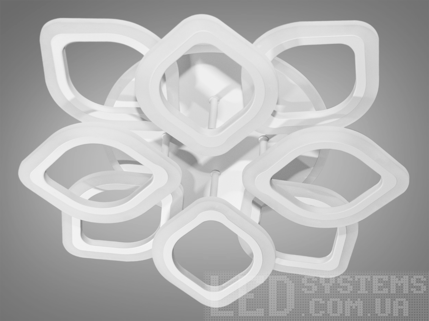 LED люстра в дитячу з димером, колір білий, 100W на 14м2