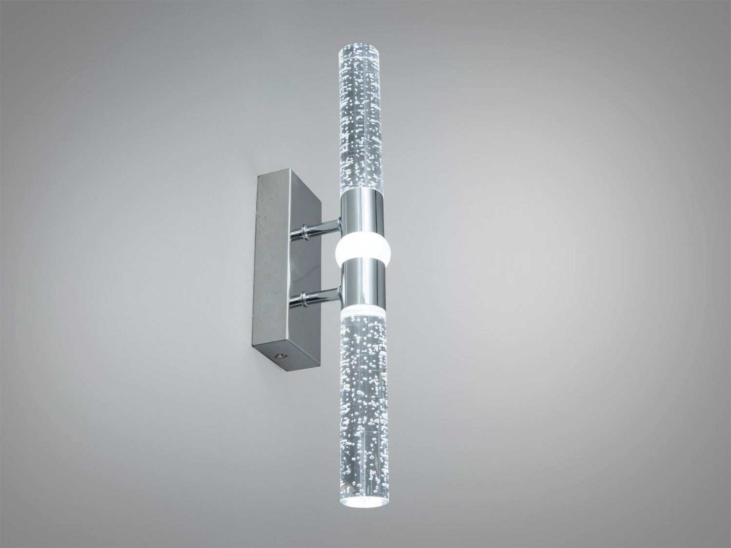Світильник з подвійною акриловою трубкою, що випромінює холодне світло. Стильний акцент для сучасного інтер′єру, підходить для монтажу на стіну.