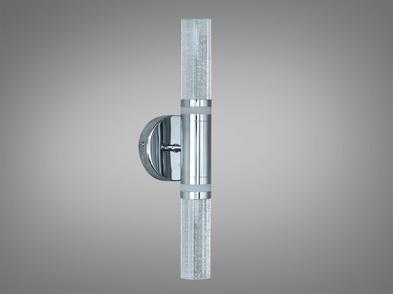 Подвійний світильник з бульбашковим ефектом в акрилі, кріпиться на круглій основі, підходить для освітлення коридорів.