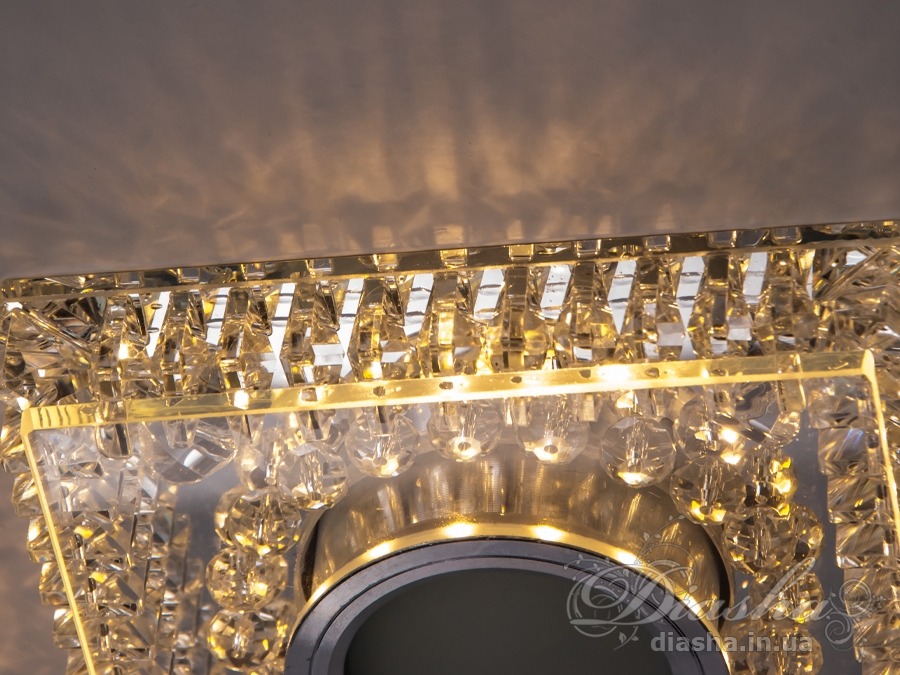 Кришталевий врізний світильник C-83WT з LED підсвіткою прозоре скло