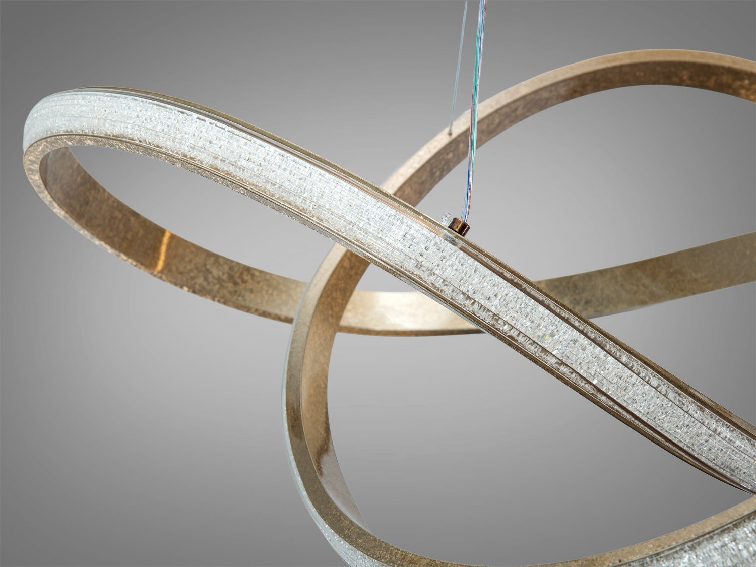 Підвісна LED люстра золото 75Вт 3 режими