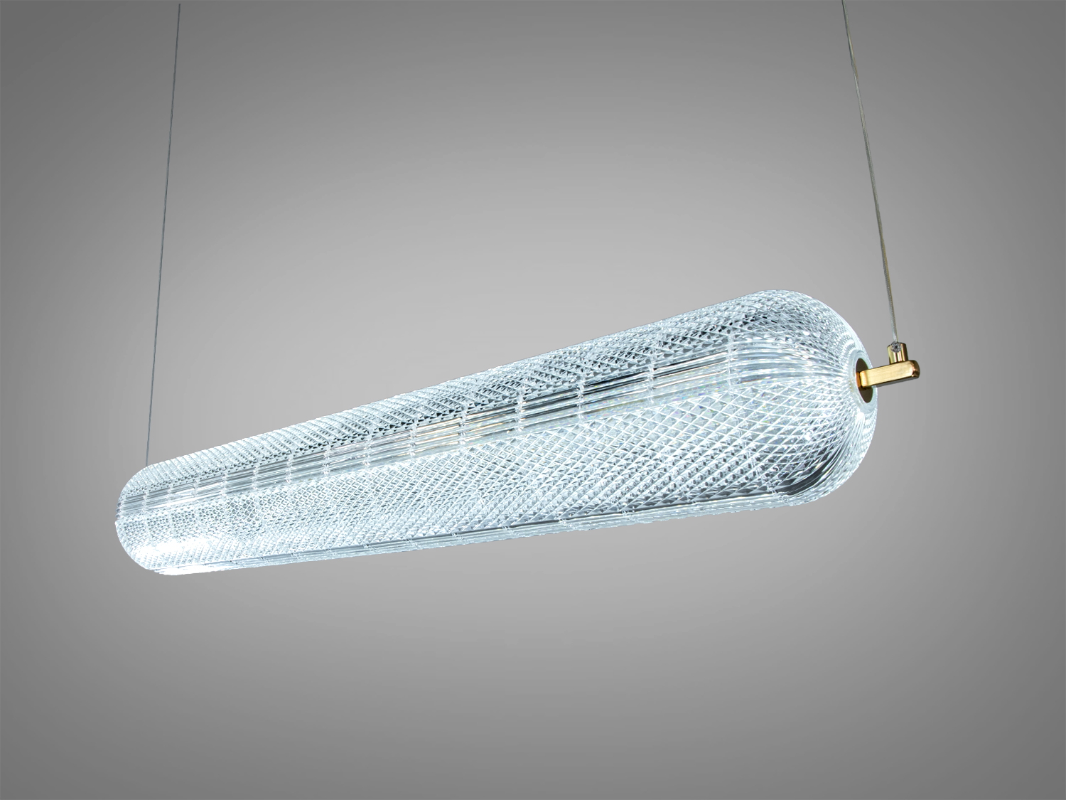 Світильник підвісний з прозорим скляним плафоном, що забезпечує рівномірне освітлення. Ідеальний для офісних приміщень.