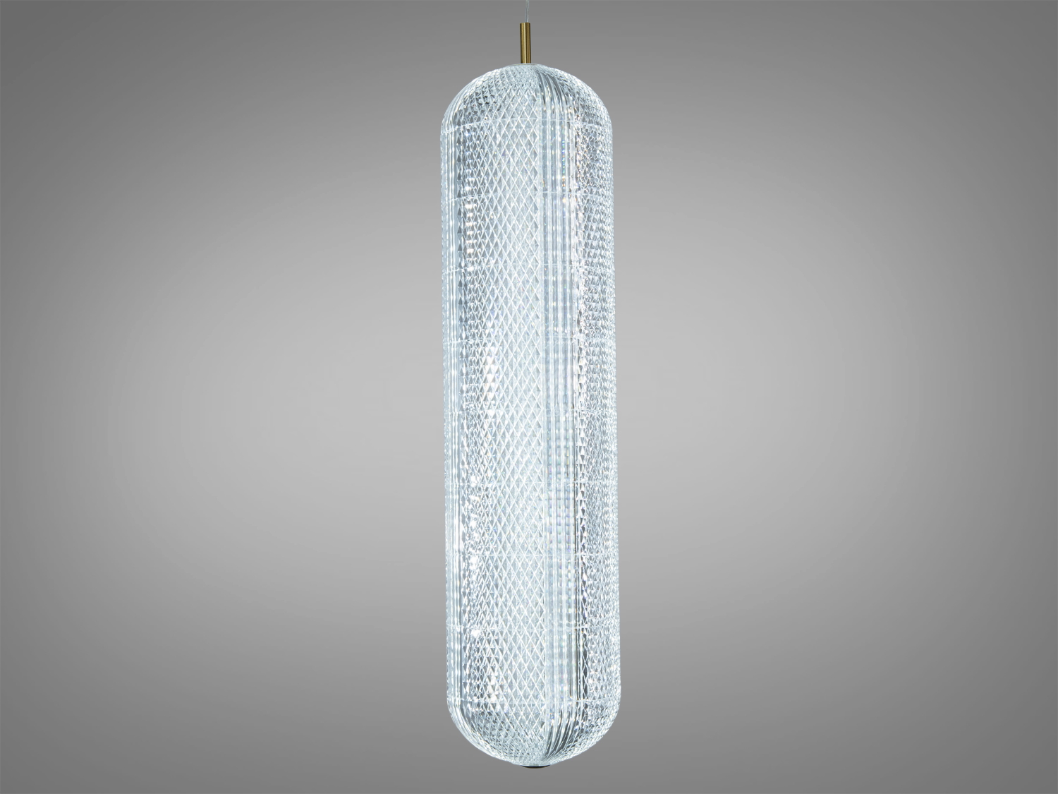 Підвісна світлодіодна люстра 17 Вт у золоті для акцентного освітлення до 3 м². Скляний плафон з текстурою, м’яке розсіяне світло, сучасний дизайн.