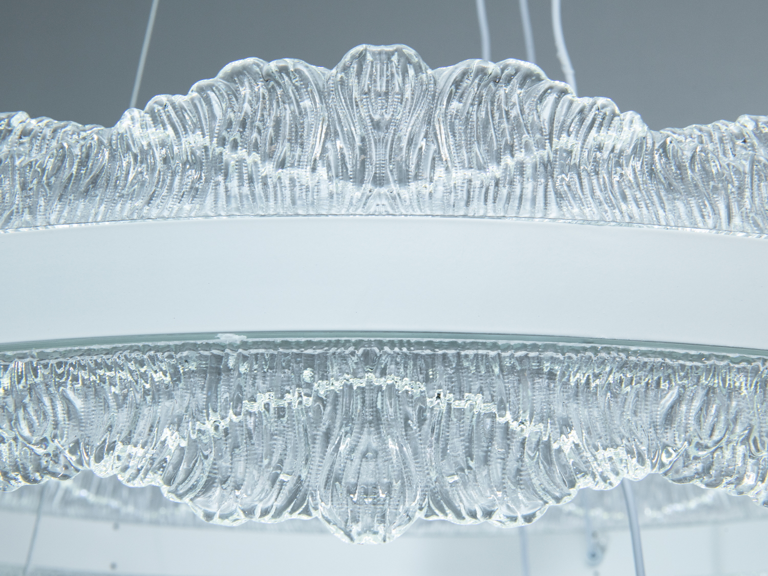 Люстра LED підвісна біла 140Вт 2 кільця пульт