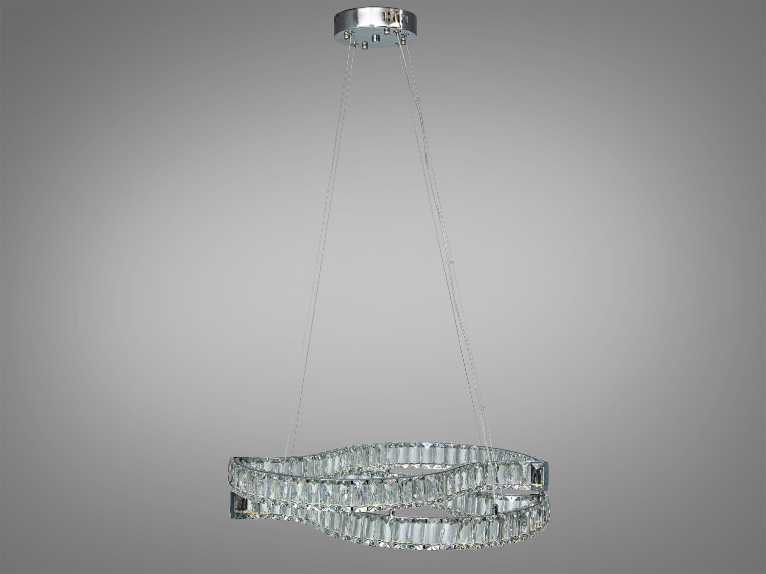 Світлодіодна підвісна люстра хром 86 Вт пульт