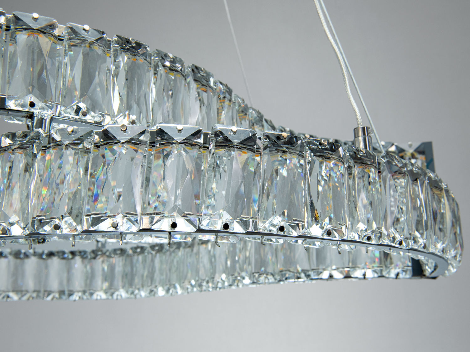 Світлодіодна підвісна люстра хром 86 Вт пульт