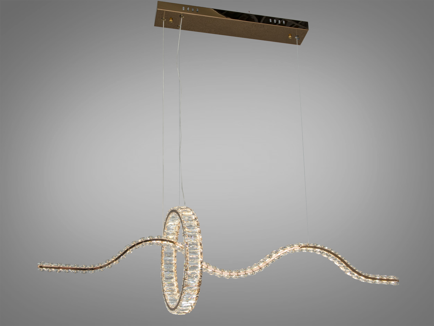 Стельовий світильник з хвилястими світлодіодами, дистанційне керування, ідеальний для сучасних інтер′єрів.