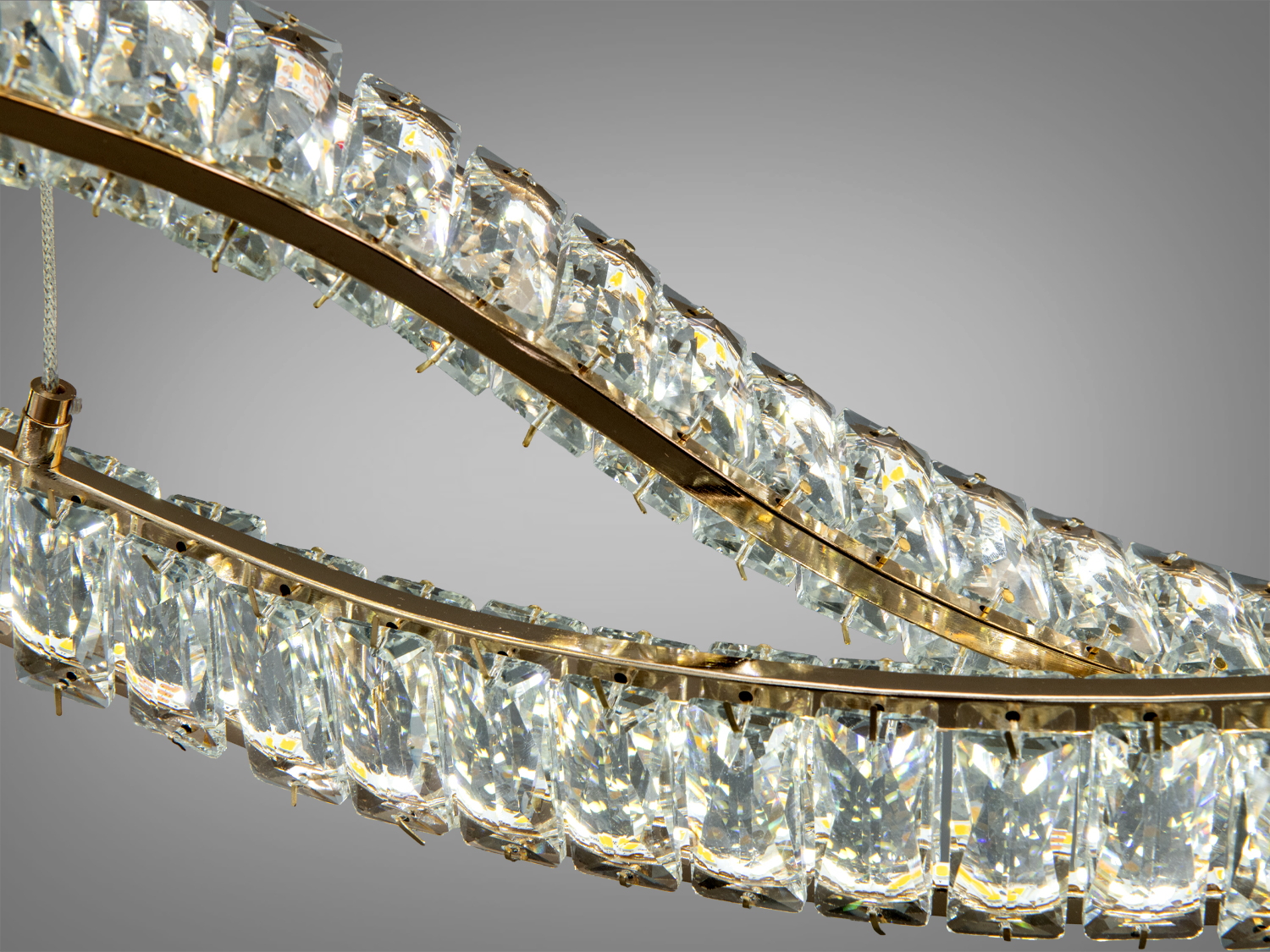 Світлодіодний кришталевий підвіс золото 85 Вт ПДУ