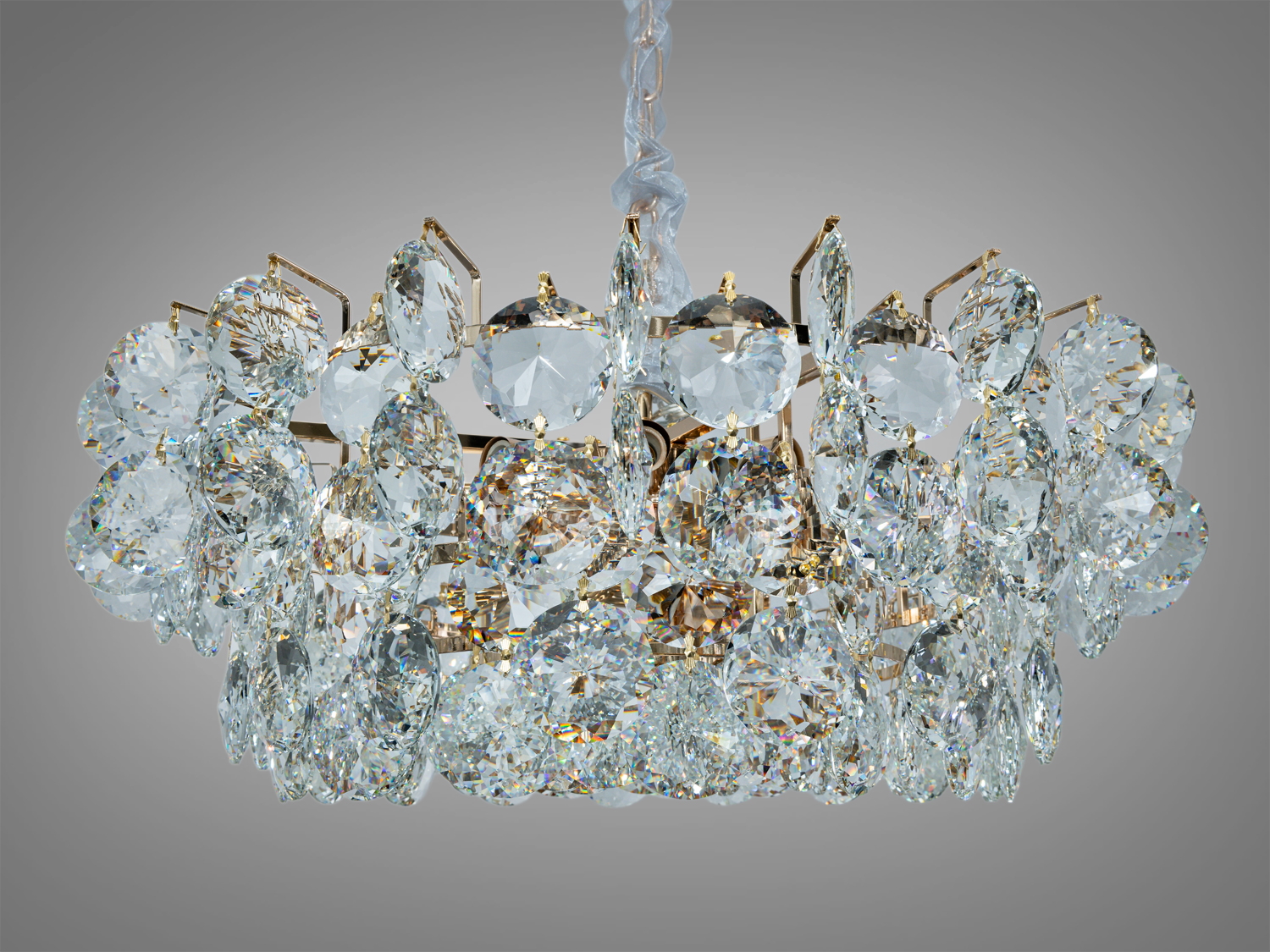 Люстра підвісна Diasha класика золото 8xE14 кришталь