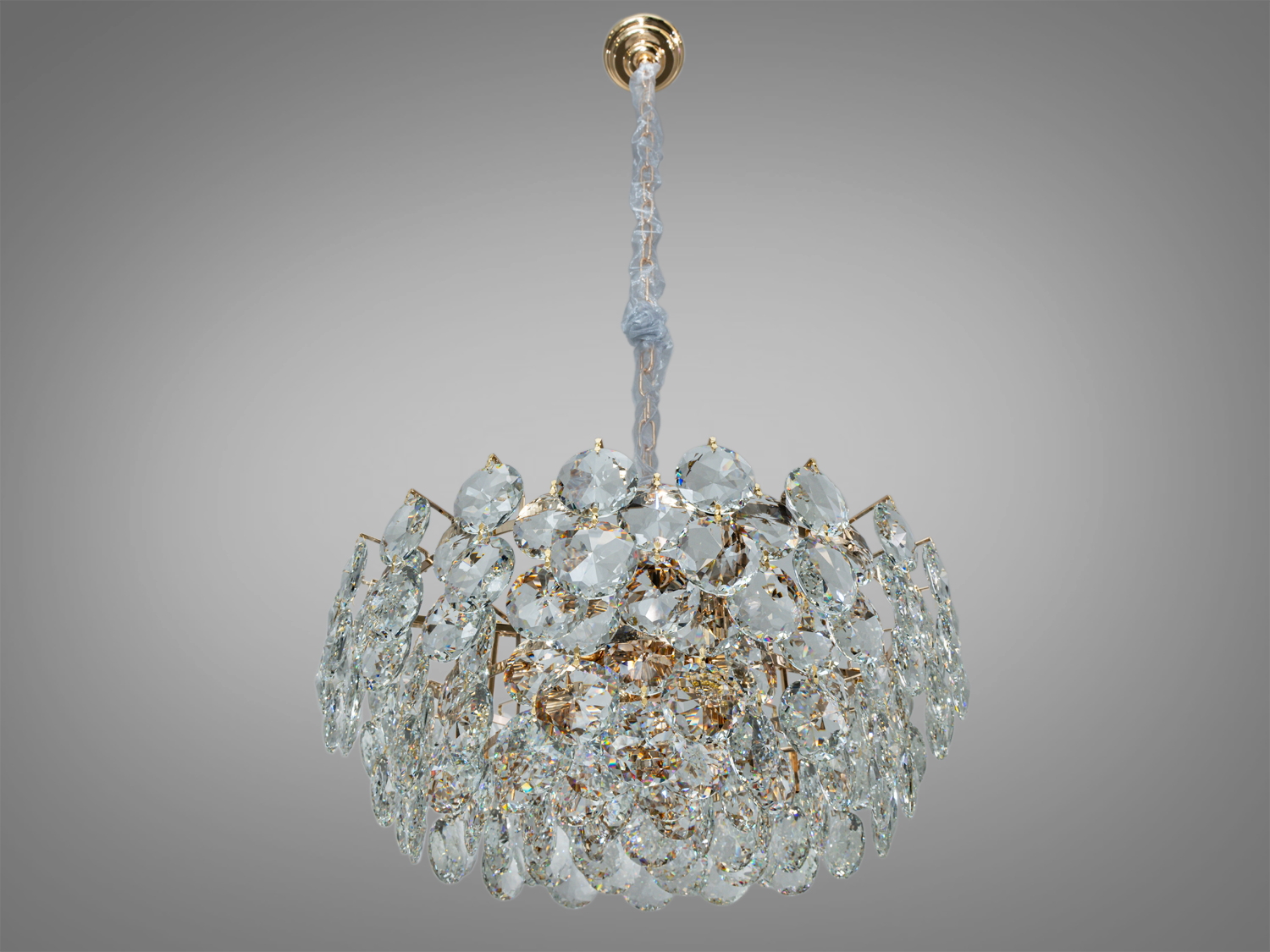 Підвісна кришталева люстра Diasha золото 11xE14