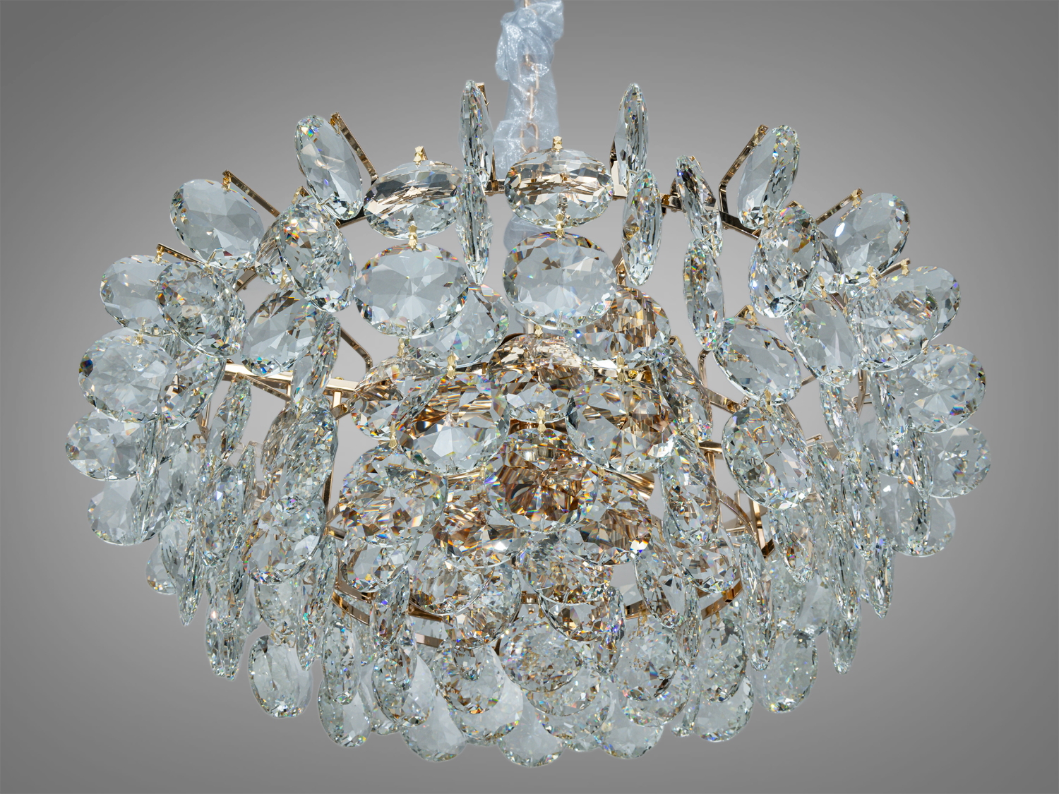 Підвісна кришталева люстра Diasha золото 11xE14